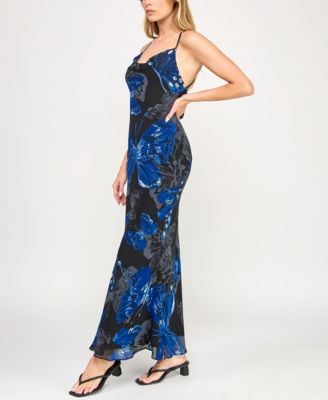 Juniors' Sleeveless Cowlneck Bodycon Dress