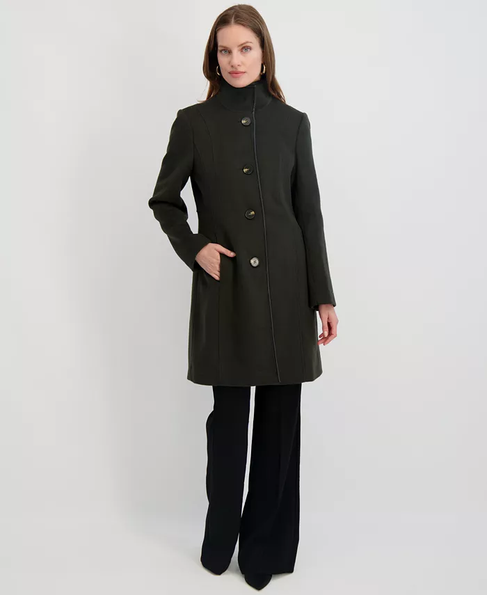 Women's Stand-Collar Button-Front Coat - thumbnail 8