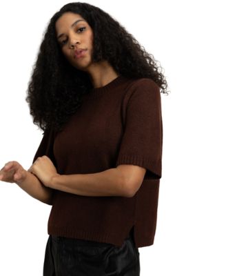 Women's Perfect Cotton Short-Sleeve Sweater