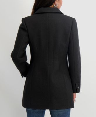 Women's Notched-Collar Single-Breasted Peacoat
