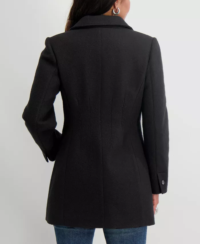 Women's Notched-Collar Single-Breasted Peacoat - thumbnail 7