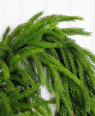 10" Artificial Touch Norfolk Island Pine Garland with Natural Look