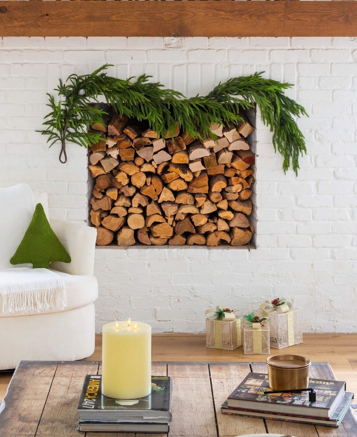 Nearly Natural 6" Artificial Touch Norfolk Island Pine Garland With Natural Look In Green