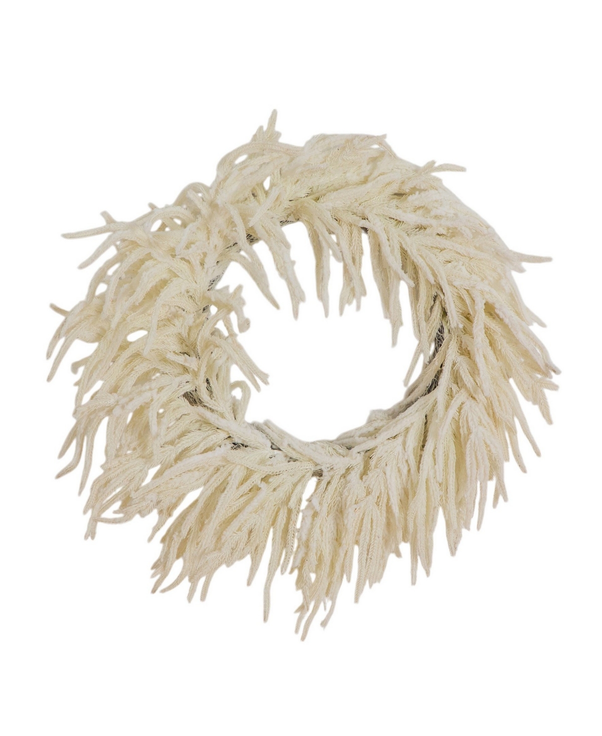 Nearly Natural 24" Artificial Touch Norfolk Island Pine Wreath With Natural Look In White