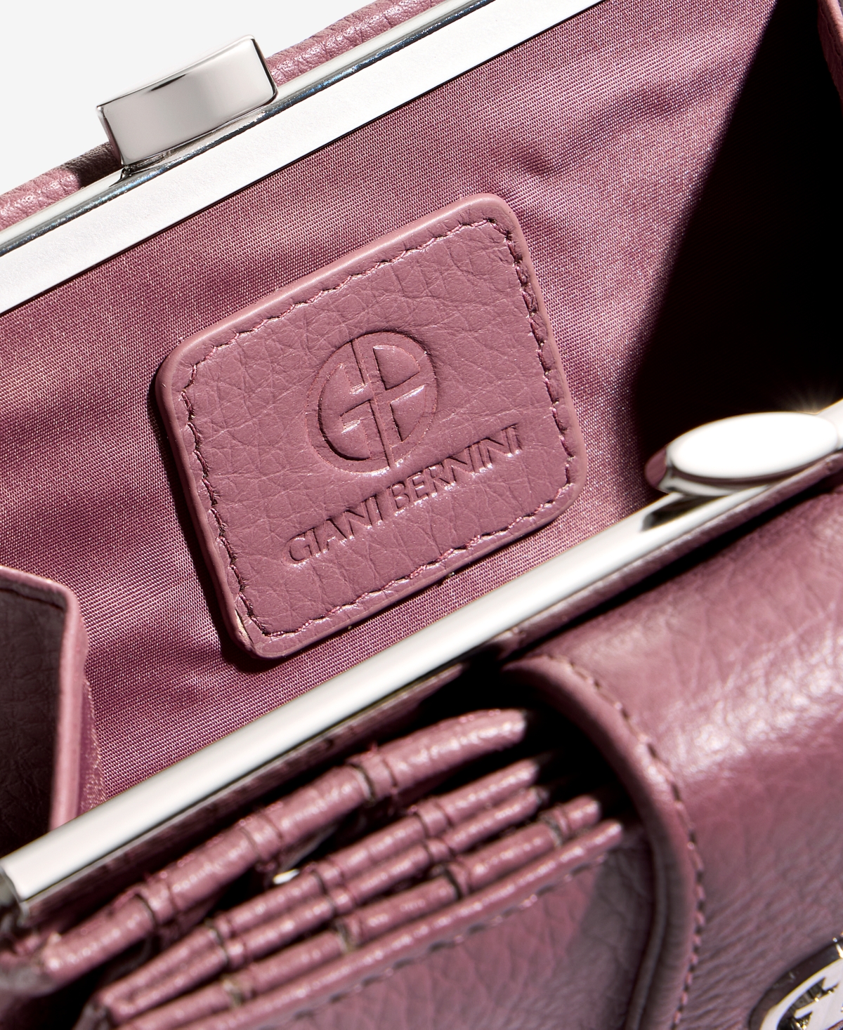 Giani Bernini Softy Leather Framed Colorblock Wallet, Created For Macy's In Brown