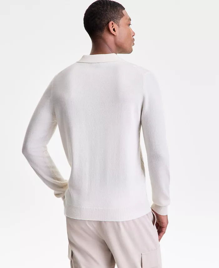 Men's Regular-Fit Cable-Knit 100% Cashmere Sweater Polo Shirt - thumbnail 10