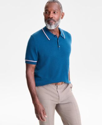 Club Room - Men's Regular-Fit Tipped Cashmere Sweater Polo Shirt