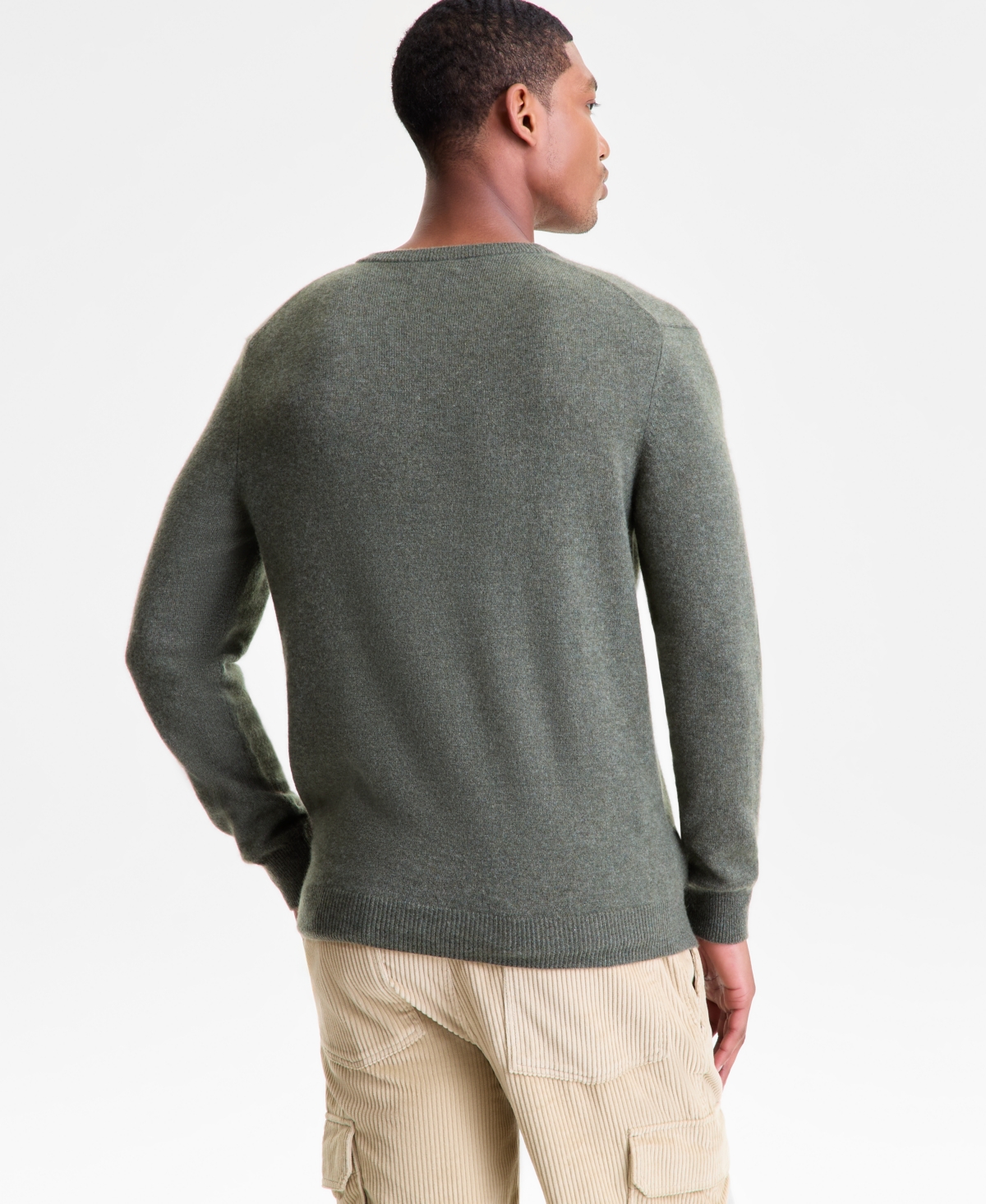 Club Room Men's Crewneck 100% Cashmere Sweater, Macy's Exclusive In Gray