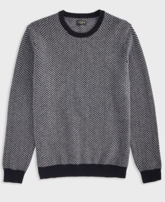 Men's Regular-Fit Herringbone 100% Cashmere Sweater, Macy's Exclusive