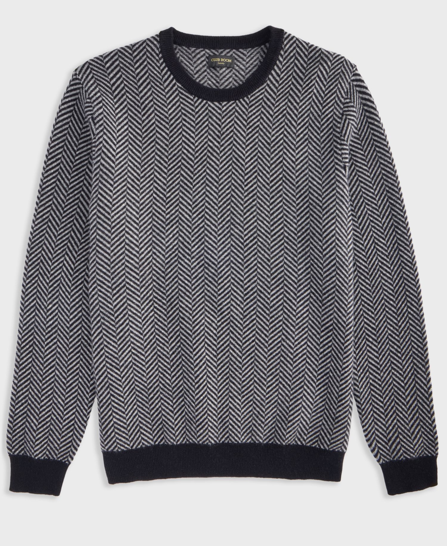 Men's Regular-Fit Herringbone 100% Cashmere Sweater