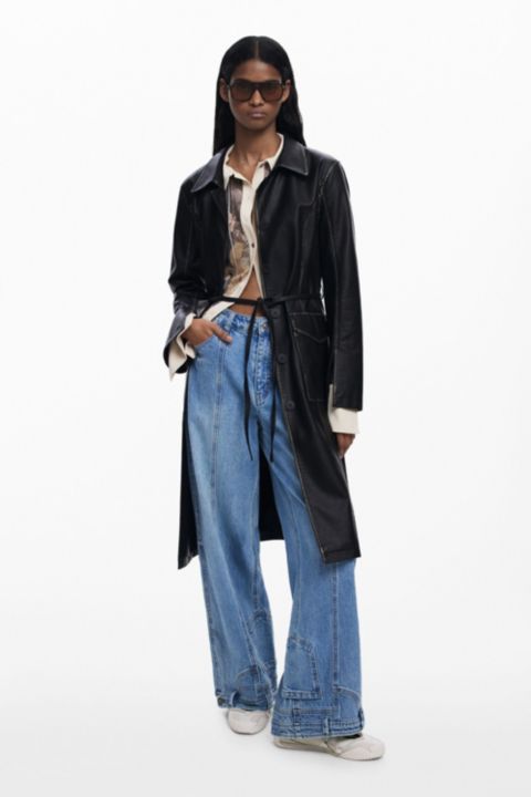 Женские куртки Desigual Women's Long faux leather jacket