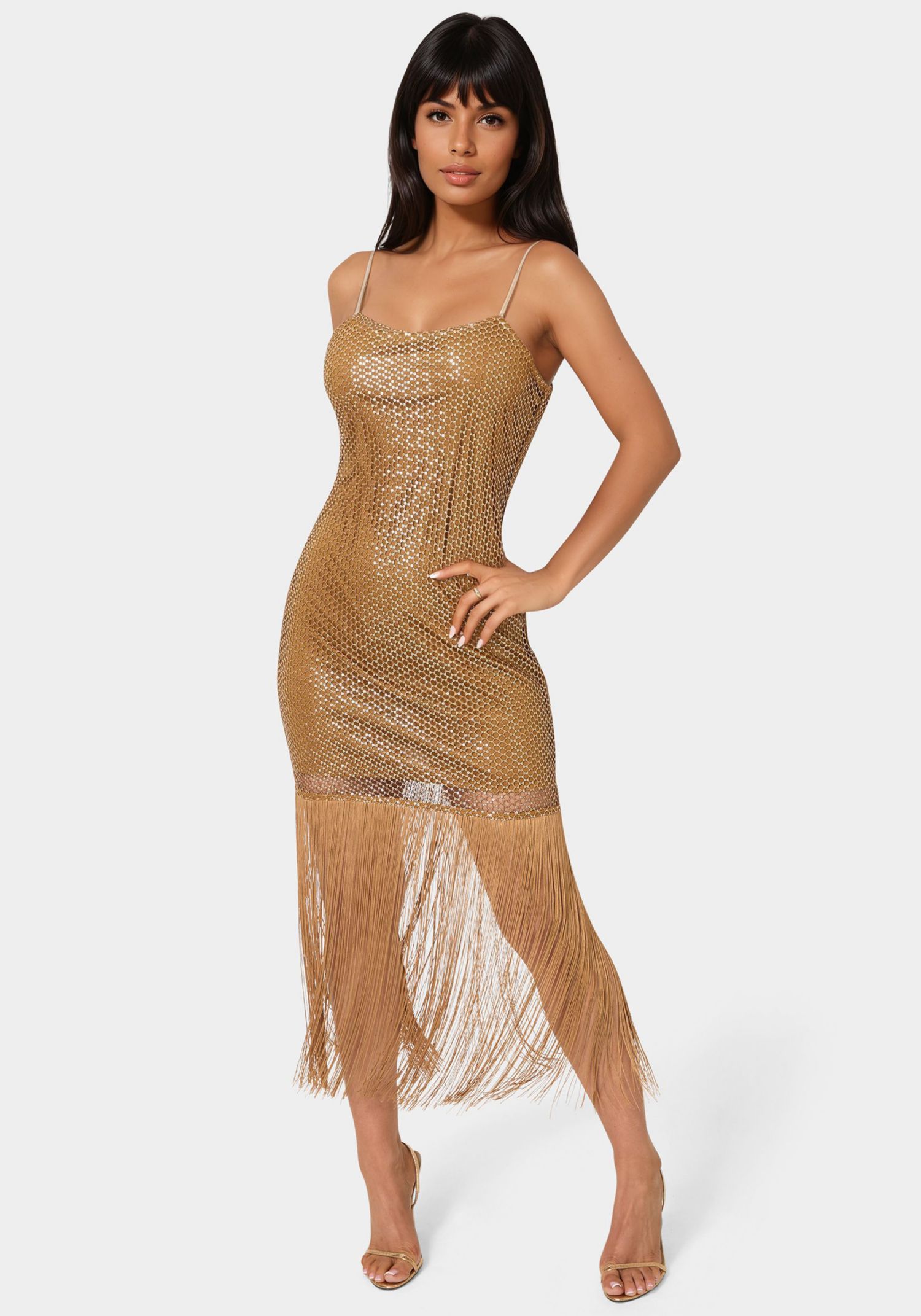 Women's Sequin Crochet Fringe Dress