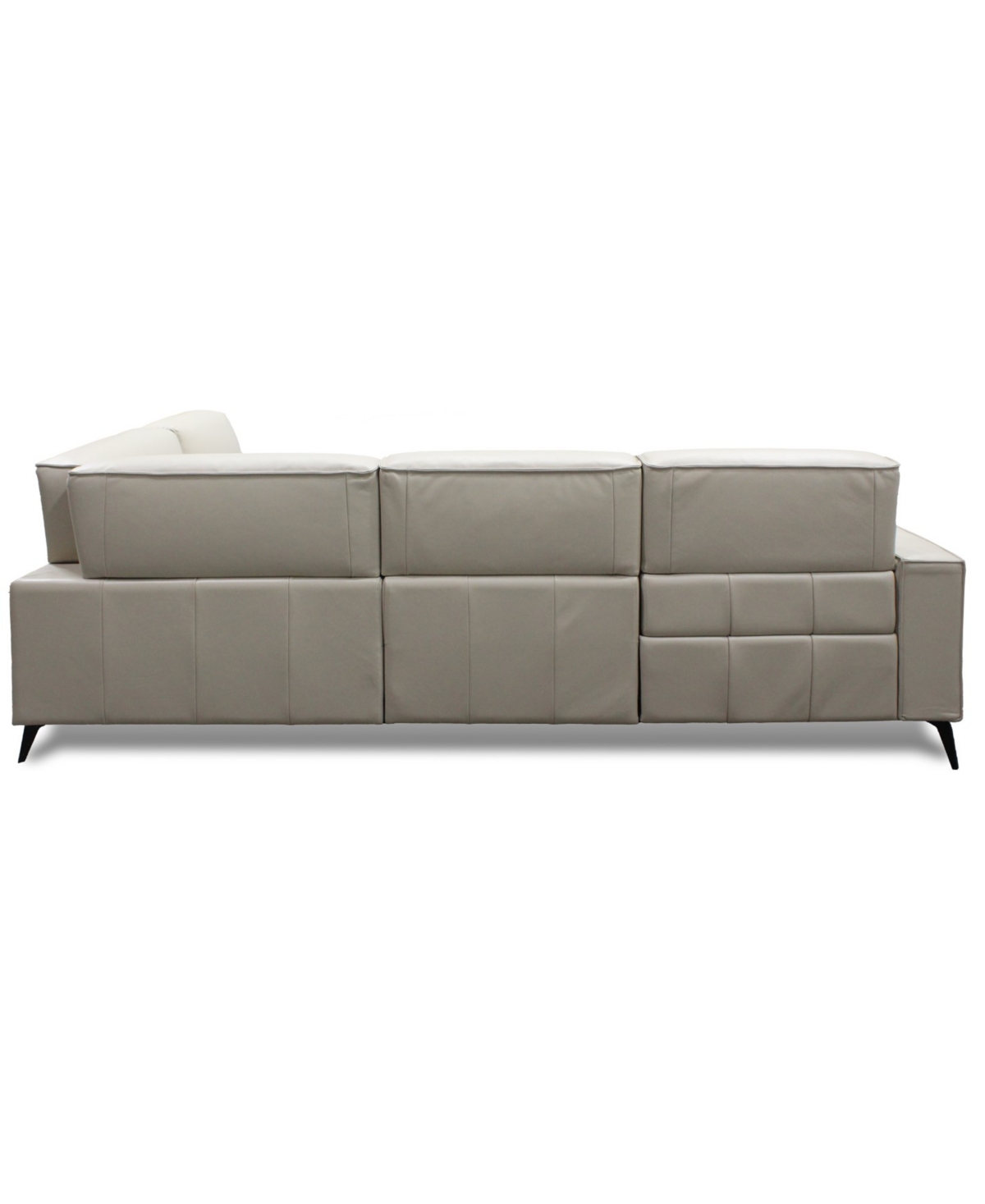 Macy's Neiwert 4-pc. Leather Sofa Sectional With 2 Power Recliners In Gray