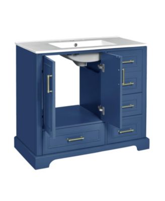 36" Bathroom Vanity with Ceramic Sink & Soft Close Doors/Drawers