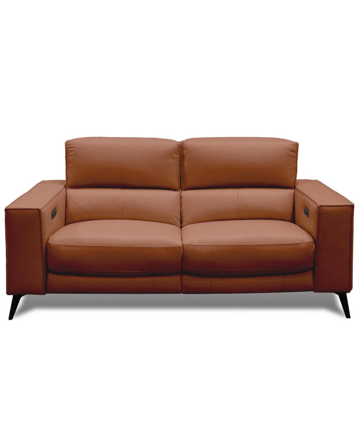 Macy's Neiwert 2-pc. Leather Sofa Sectional With 2 Power Recliners In Brown