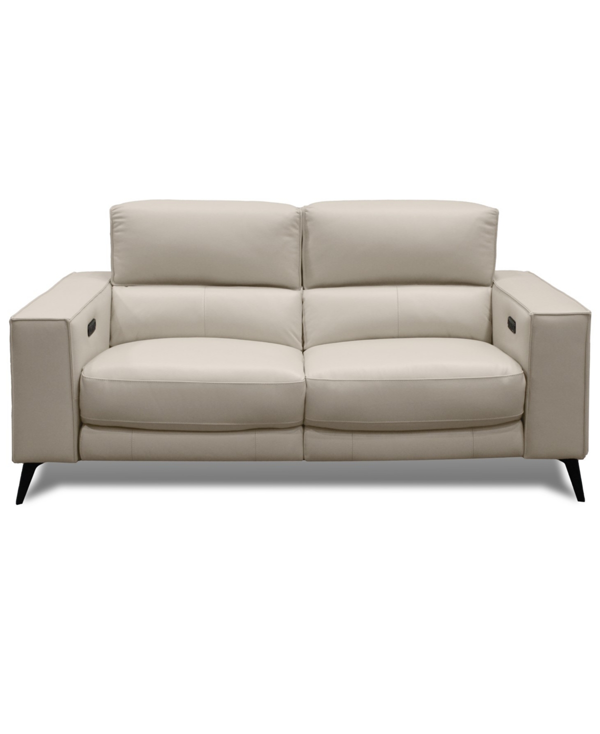 Macy's Neiwert 2-pc. Leather Sofa Sectional With 2 Power Recliners In Gray