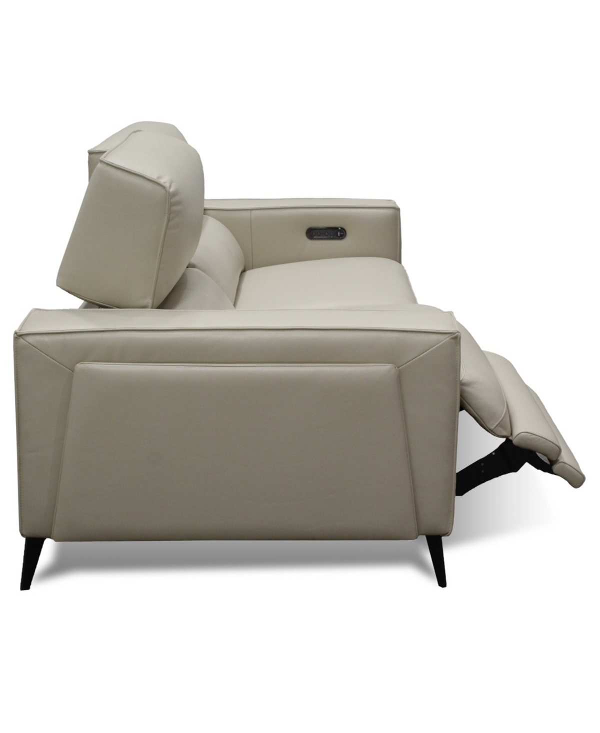 Macy's Neiwert 2-pc. Leather Sofa Sectional With 2 Power Recliners In Gray