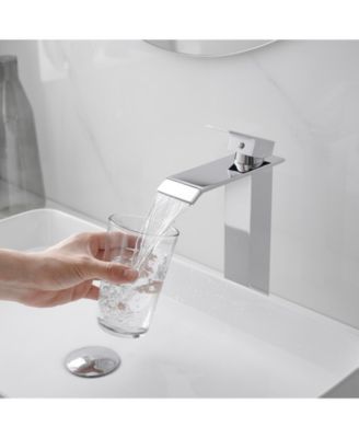 Single Hole Single-Handle Bathroom Vessel Faucet With Pop Up Drain Without Overflow