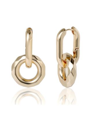 Gold-Tone Modern Hoop Earrings