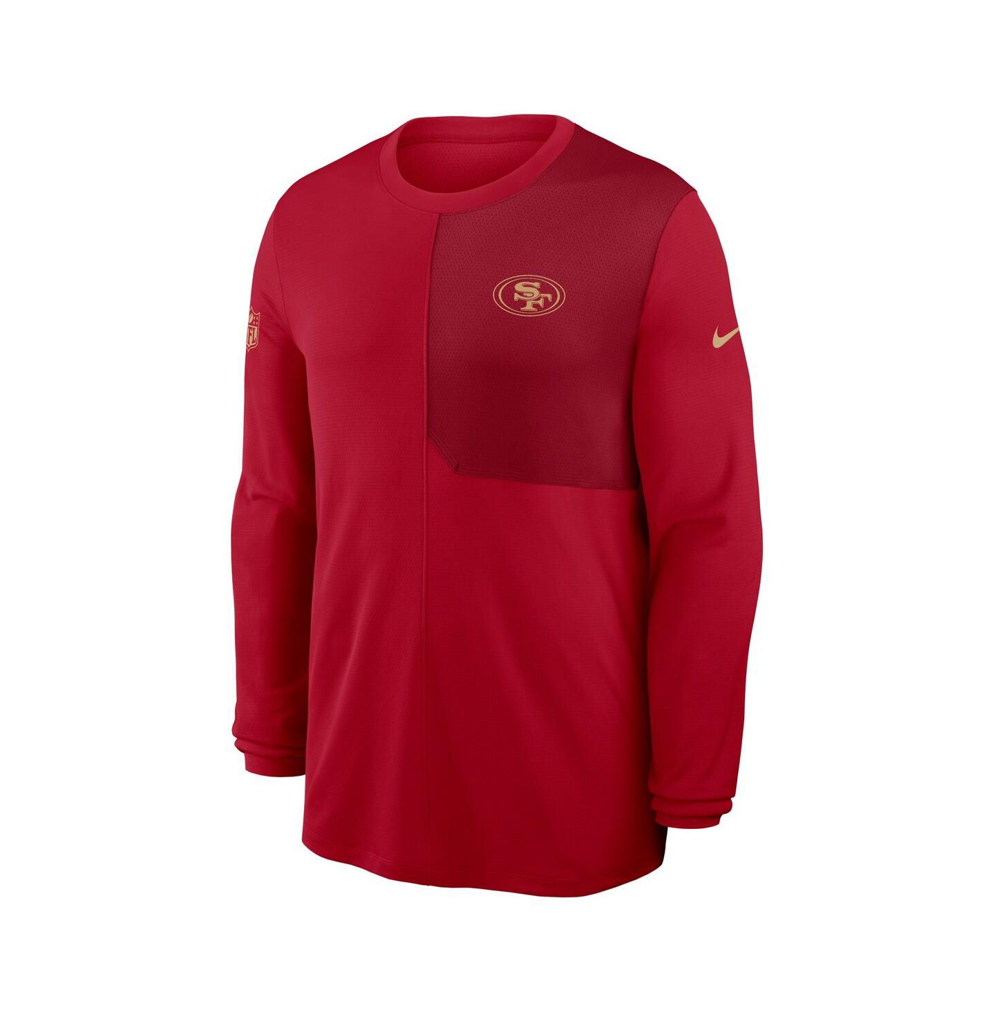 Мужская футболка Nike Scarlet San Francisco 49ers Sideline Coach UV Performance Long Sleeve — фото 3
