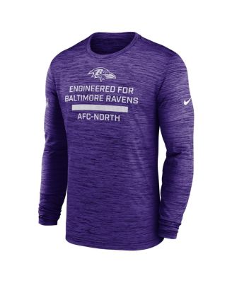 Men's Purple Baltimore Ravens Sideline Velocity Performance Long Sleeve T-Shirt