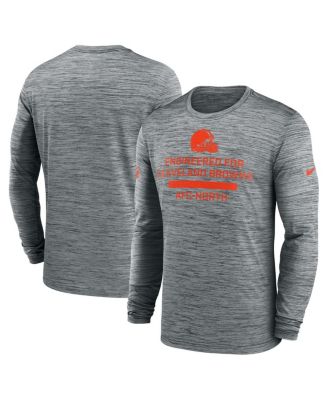 Nike - Men's Gray Cleveland Browns Sideline Velocity Performance Long Sleeve T-Shirt
