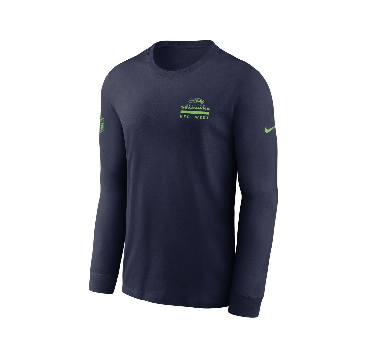 Men's College Navy Seattle Seahawks Sideline Performance Long Sleeve T-Shirt