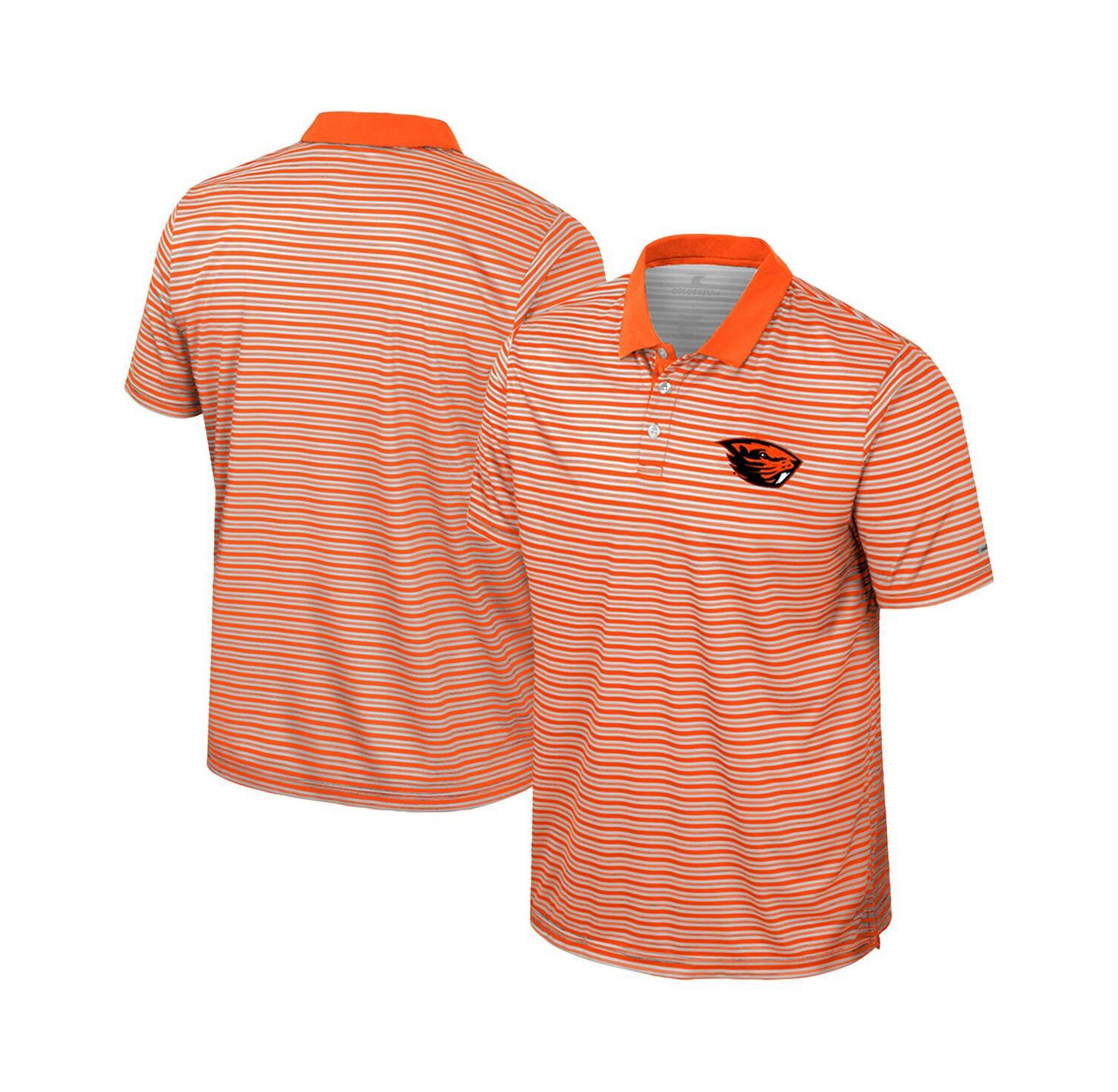Men's Orange Oregon State Beavers Striped Polo Shirt