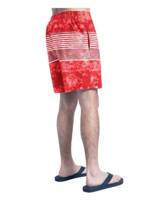 Men's Red/Gray Kansas City Chiefs Horizon Volley Swim Shorts
