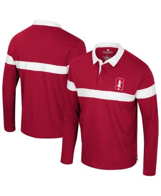 Colosseum - Men's Cardinal Stanford Cardinal Too Cool for School Long Sleeve Polo Shirt