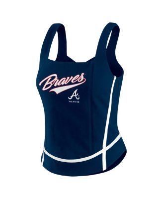 Women's Navy Atlanta Braves Square Neck Tank Top