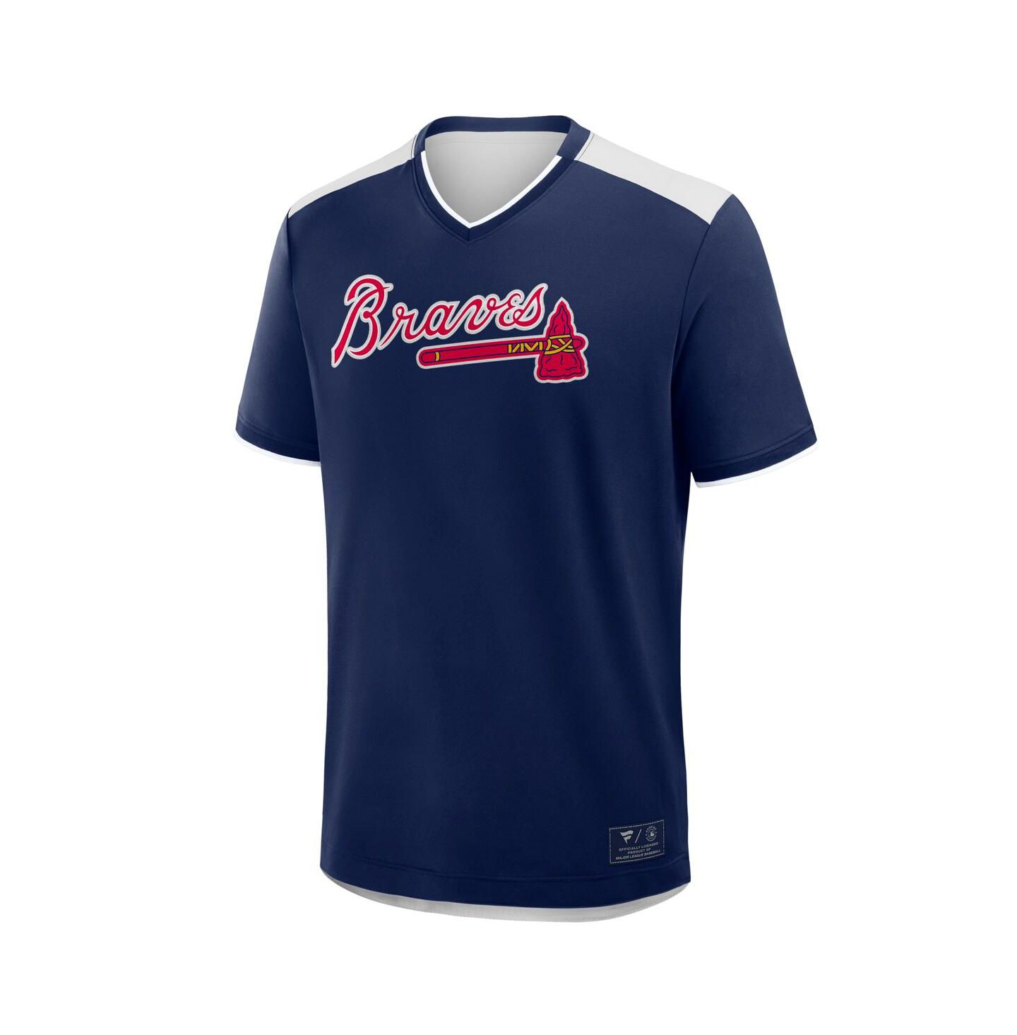 Мужская футболка Fanatics Navy Atlanta Braves Walk Off V-Neck — фото 3