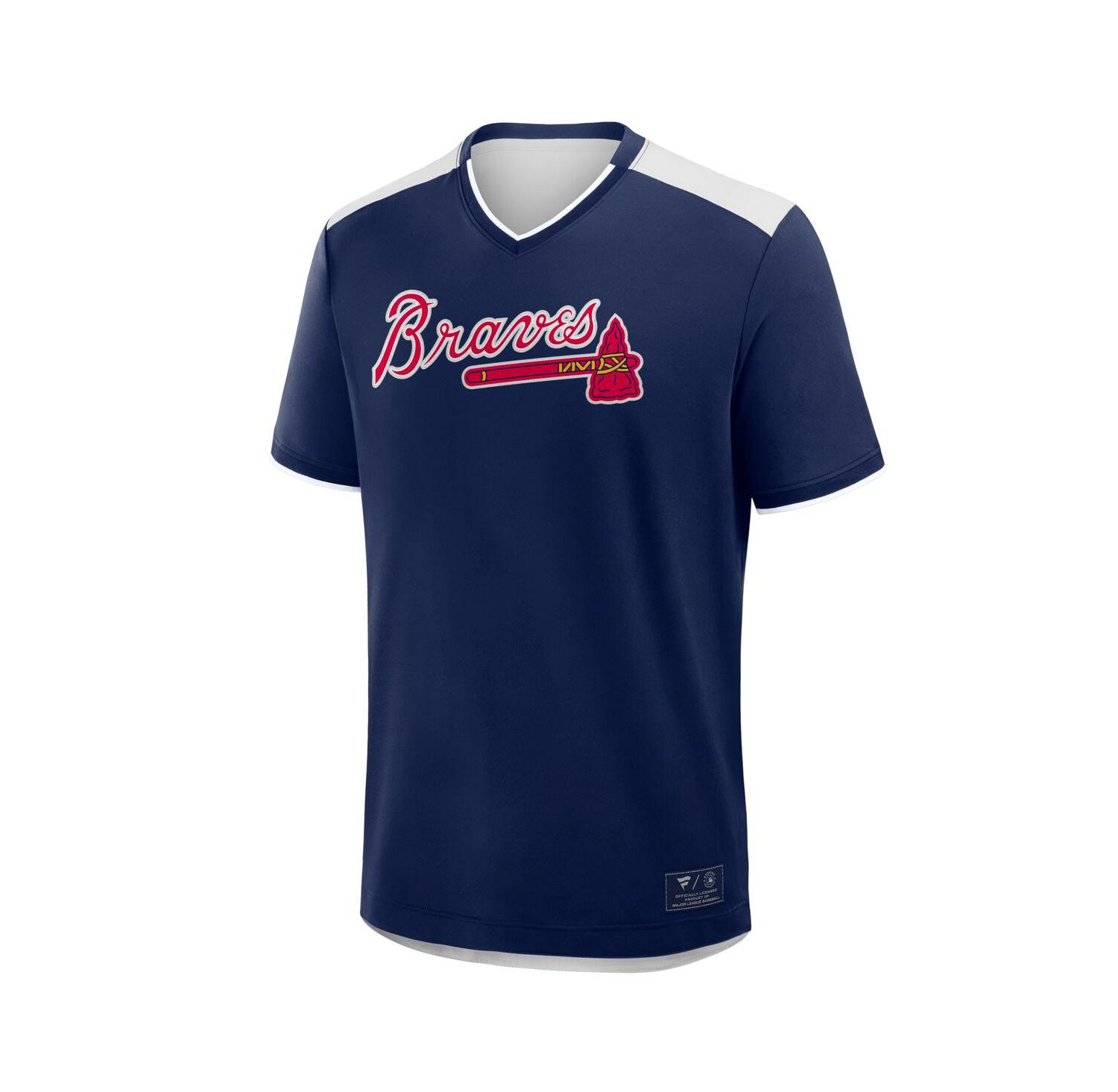 Men's Navy Atlanta Braves Walk Off V-Neck T-Shirt