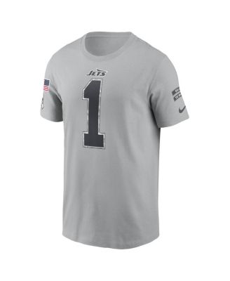 Men's Ahmad Sauce Gardner Gray New York Jets 2024 Salute to Service Name Number T-Shirt