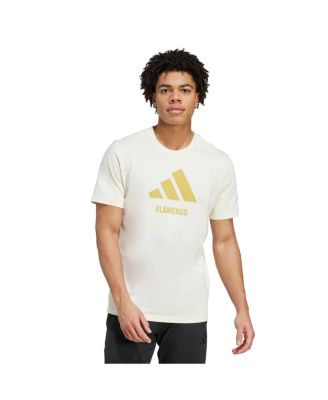 adidas - Men's Cream CR Flamengo Three-Stripes Wordmark T-Shirt