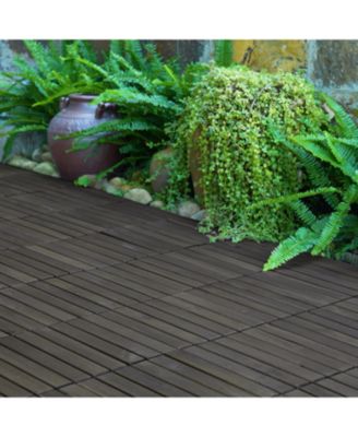 Acacia Deck Tiles Striped 12" x 12", 30 PCS
