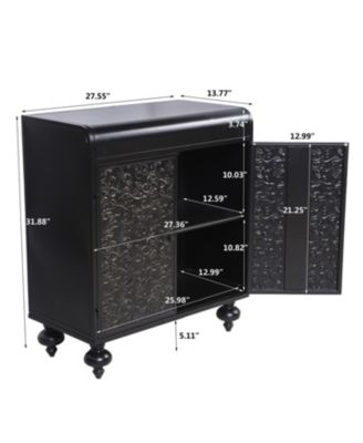 Wood Art Accent with 2 Doors Cabinet