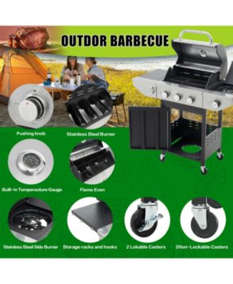 3-Burner Propane Gas Grill with Side Burner