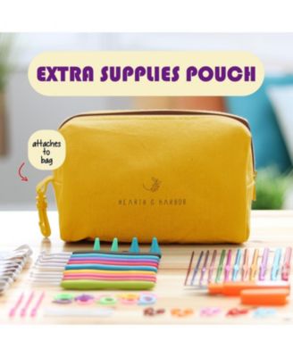 Durable Canvas Crochet & Knitting Bag Organizer with Accessories Case - Yarn Organizer for Crochet Accessories and Supplies