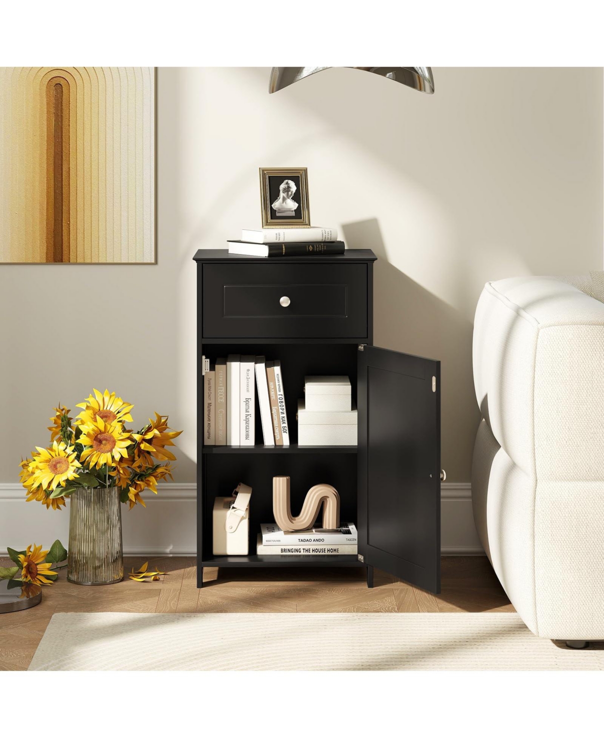 Volenca Bathroom Cabinet with Drawer Single Door with Adjustable Shelf