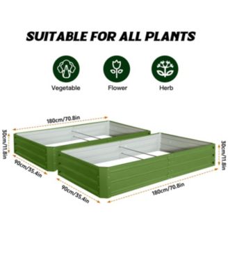 Metal Raised Garden Bed 6x3x1 ft 2-Pack
