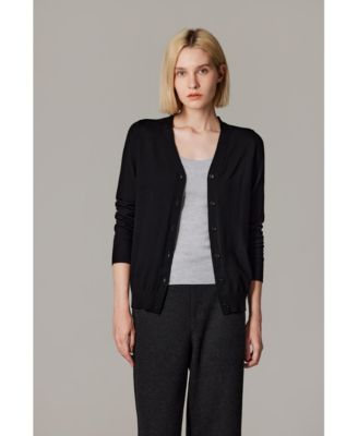Women's 100% Merino Wool Light Weight Cardigan | Ultra Soft Fine Gauge Sweaters Machine Washable