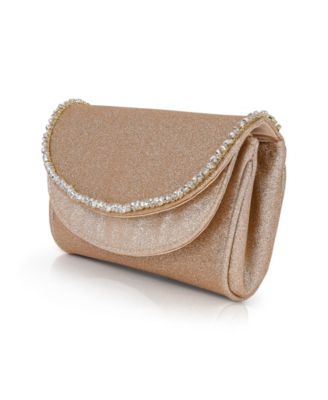 Woman's Talia Double Flap Clutch with Crystal Necklace