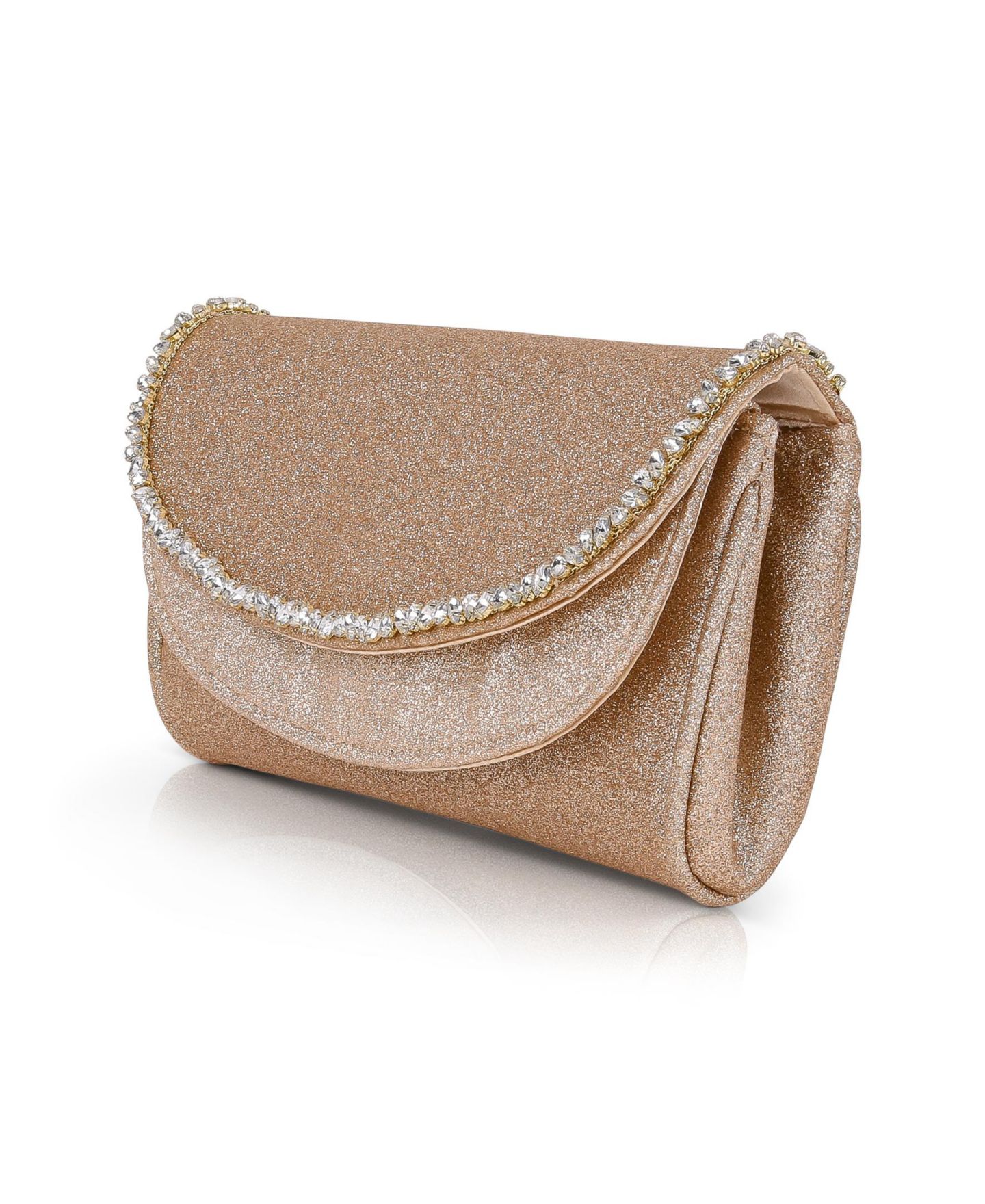 Женский клатч Jewel Badgley Mischka Talia Double Flap Clutch with Crystal Necklace, цвет: Золотой — фото 2