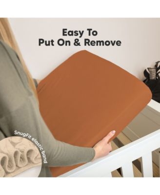 2pk Soothe Fitted Crib Sheets Neutral, Baby Crib Sheets, Fits Standard Nursery Baby Mattress