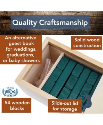 Walnut Stain Wood Blocks Tower Game with Wooden Box, 12 in.