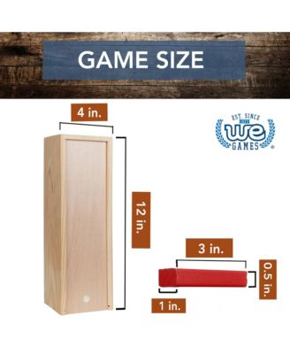 Walnut Stain Wood Blocks Tower Game with Wooden Box, 12 in.