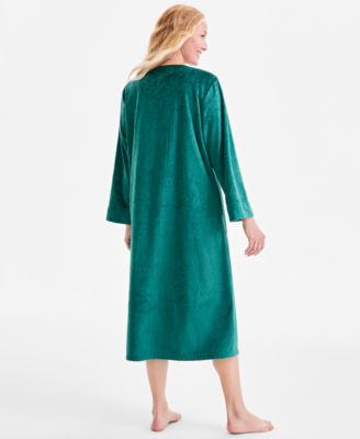 Women's Embossed Velour Zip-Front Robe, Macy's Exclusive