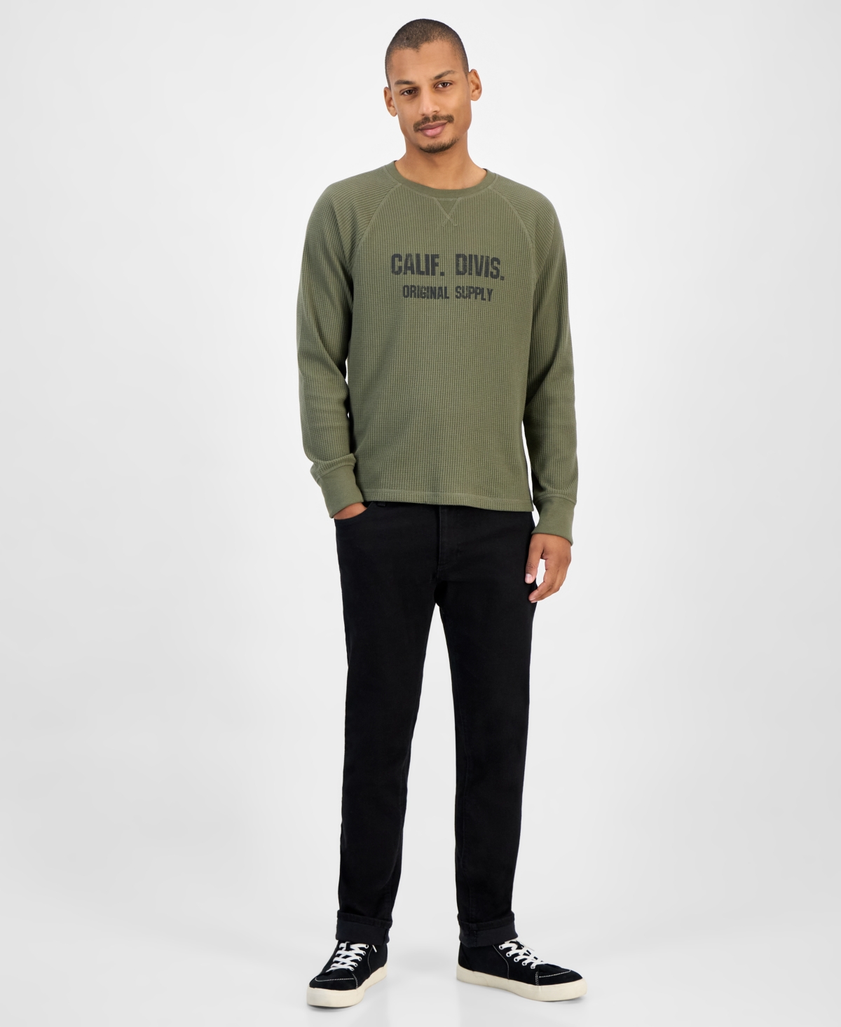 Sun + Stone Men's Graphic Thermal Shirt, Macy's Exclusive In Green