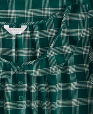 Women's Flannel Ruffle-Neck Long Sleeve Nightgown